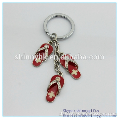 Slipper shape metal cheap gifts keychain wholesale SCK20140008